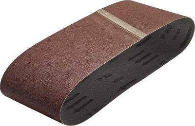 Wolfcraft - Schleifbänder für Bandschleifer - Körnung 120 - 6 Stück - 76 x 457 mm - Schleifpapierrollen - Schleifrollen - Schleifband - 3114000