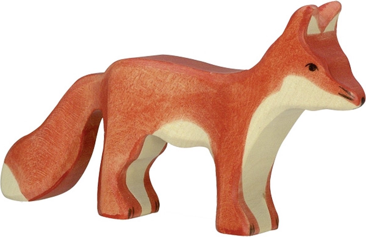 Holztiger Waldtiere - Fuchs stehend - 14x2x8cm - Holzfigur - handgefertigt