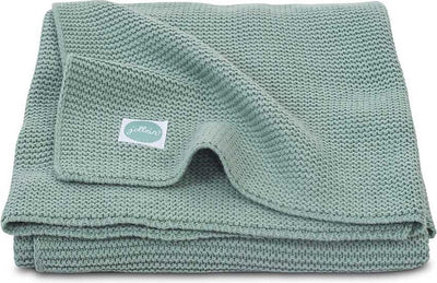 Jollein Babydecke für Kinderbett 100 x 150 cm – Grundstrick – Waldgrün