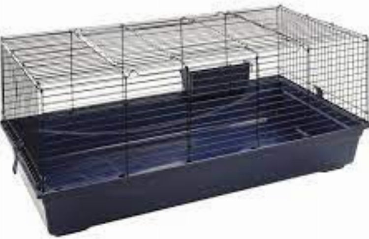 Petsfirst Nagetierkäfig Jip – Blau Schwarz – Meerschweinchen – Zwergkaninchen – 120 cm L – 59 cm B – 50 cm H