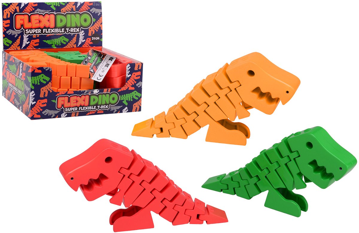 Johntoy Dinosaurierspielzeug flexibel T-Rex 21 cm mehrfarbig.