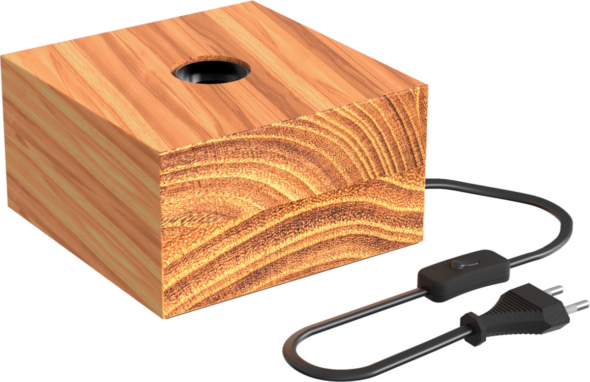 Calex Tischleuchte quadratisch - skandinavisch - E27-Fassung - FSC-Holz - exkl. Lichtquelle