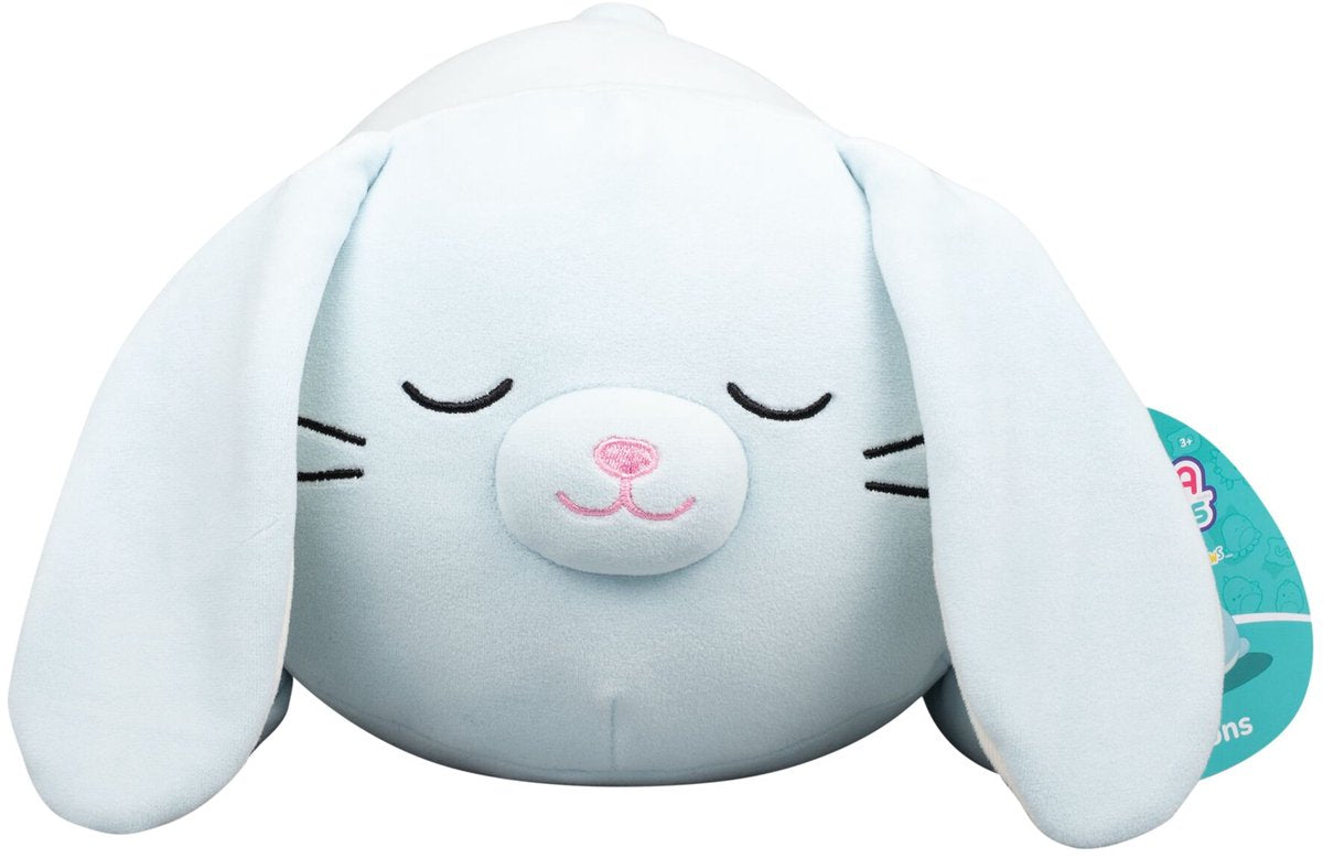 Jazwares Squishmallows – mittlerer Plüsch (Knöpfe – blauer Hase – Schlafamallows) – 25 cm Plüsch