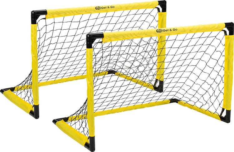 Get go Fußballtor faltbar 2er Set – 91x61x61 cm – Fußballtor für Kinder – Schwarz Gelb