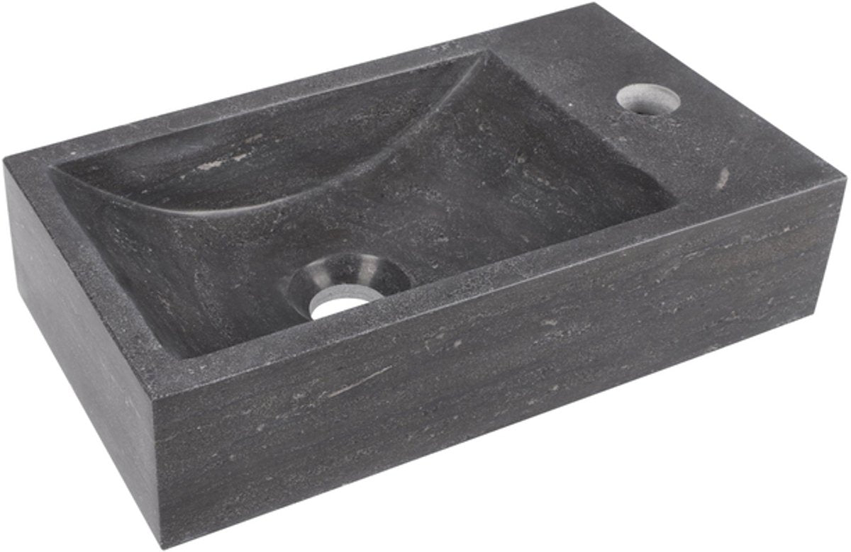 Differnz Hura-Brunnen - 40x22x11cm - Kalkstein - Grau