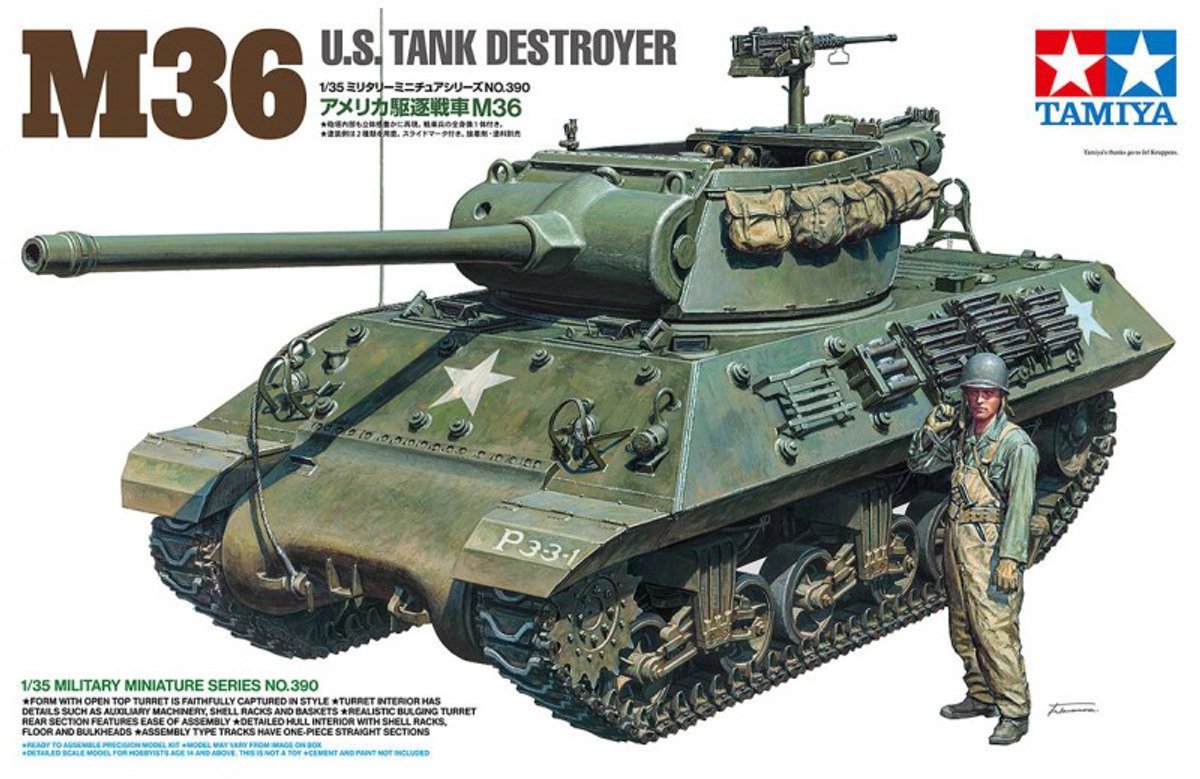 Tamiya M36 Jackson – amerikanischer Jagdpanzer 2. Weltkrieg – Modellbausatz 35390
