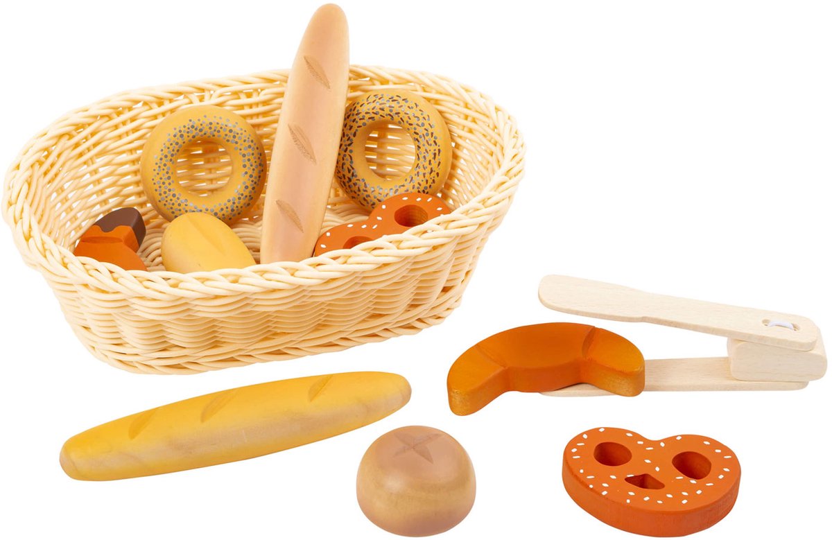Kleiner Fuß Plastikbrotkorb mit Spielen Brot, 12dlg.
