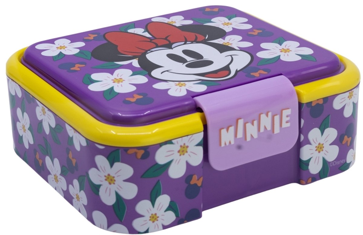 Stor s.l. Minnie Maus Lunchbox Kind – Lunchbox mit 3 Fächern – 900 ml – BPA-frei – stabil auslaufsicher – Disney-Design