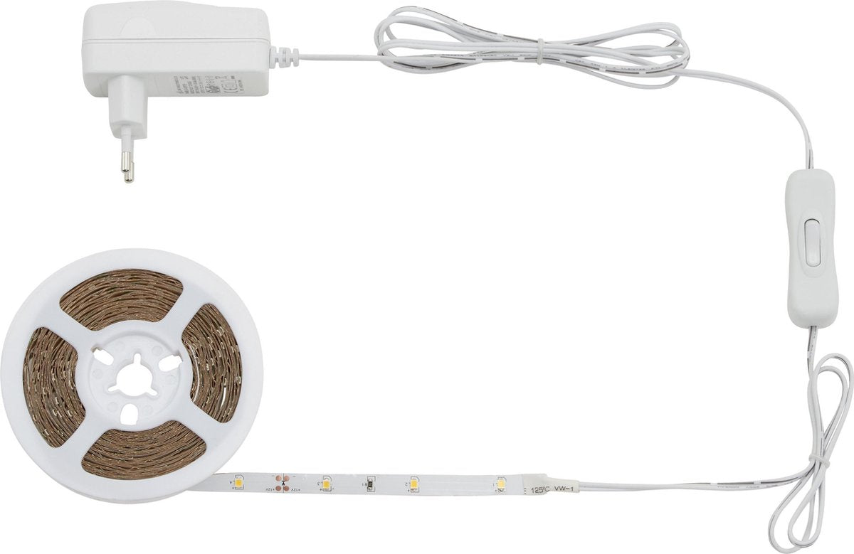 Briloner - led superline - LED-Streifen 5m - inkl. Ein- und Ausschalter - 150x LED weiß - 3.000k warmweiß