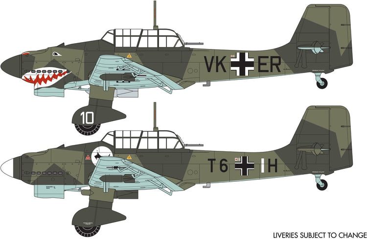 Airfix Modellbausatz Militärfahrzeuge – 03087a Junkers Ju87b – 1 Stück Kunststoff – 1:72 – Modellbau