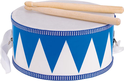Goki Holztrommel mit Stöcken blau weiß