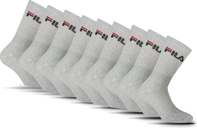 Fila Crew Sportsocken – Größe 43 46 – 9er-Pack – Grau