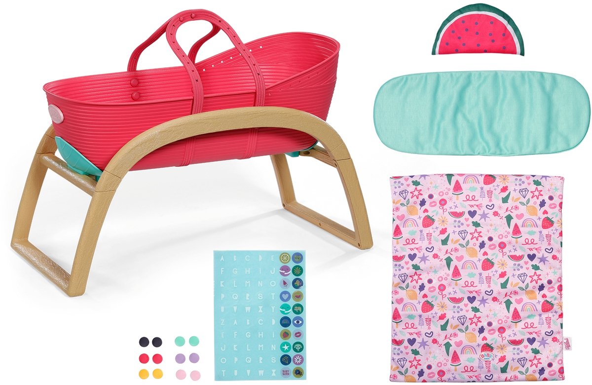 Baby Born Puppenbett 3-in-1-Kinderbett, Reisebett mit kreativen Pins.