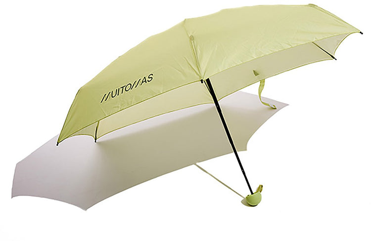 Muitomas Regenschirm kompakt – leicht – Teleskopgriff – rutschfester Griff – Kordel und Bezug – grün
