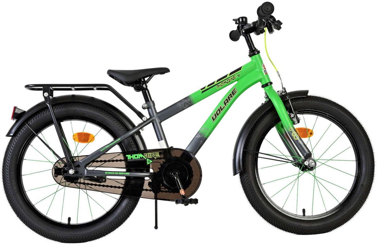 Volare Thombike Kinderfahrrad - Jungen - 18 Zoll - Grün Grau