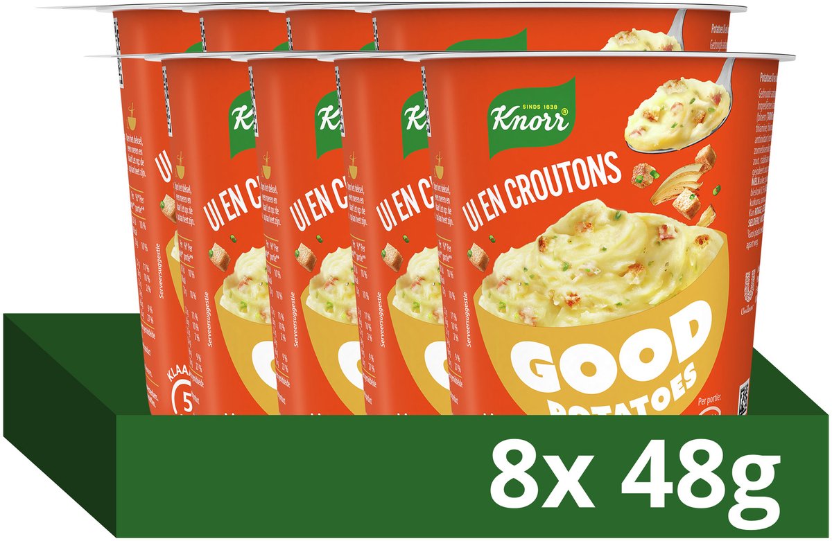 Knorr gute Kartoffeln - Zwiebeln und Croutons - in 5 Minuten fertig - 8 x 48 g