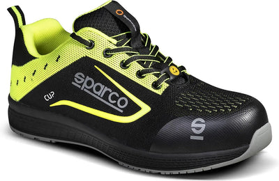 Sparco Cup Nurburg – leichter S1P-Sicherheitsschuh mit atmungsaktivem Jacquard und sportlichem Stil – Schwarz 46