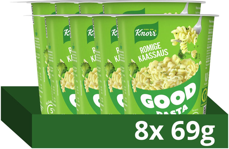 Knorr gute Pasta – cremige Käsesoße – fertig in 5 Minuten – 8 x 69 g