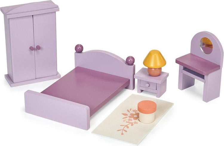 Mentari Puppenhaus-Schlafzimmerspielzeug aus Holz – langlebig und kreativ.