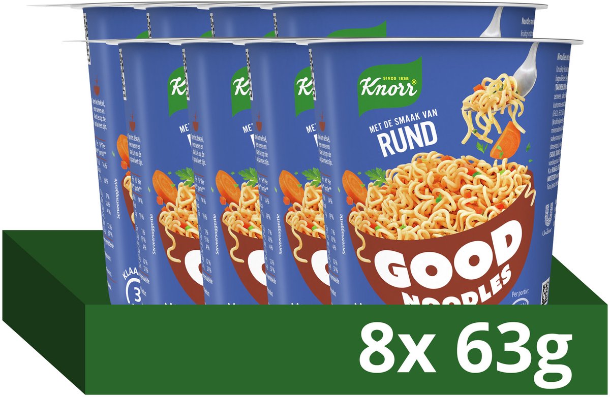 Knorr gute Nudeln - Rindfleisch - in 3 Minuten fertig - 8 x 63 g