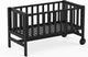 Geuther Betty Beistellbett, Beistellbett, Kinderbett – mit Rollen – 45x90 cm – Babybett bis 9 kg – massives Buchenholz – schwarz