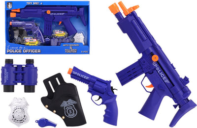 Johntoy Polizeispielset Deluxe mit Sound blau 6-teilig