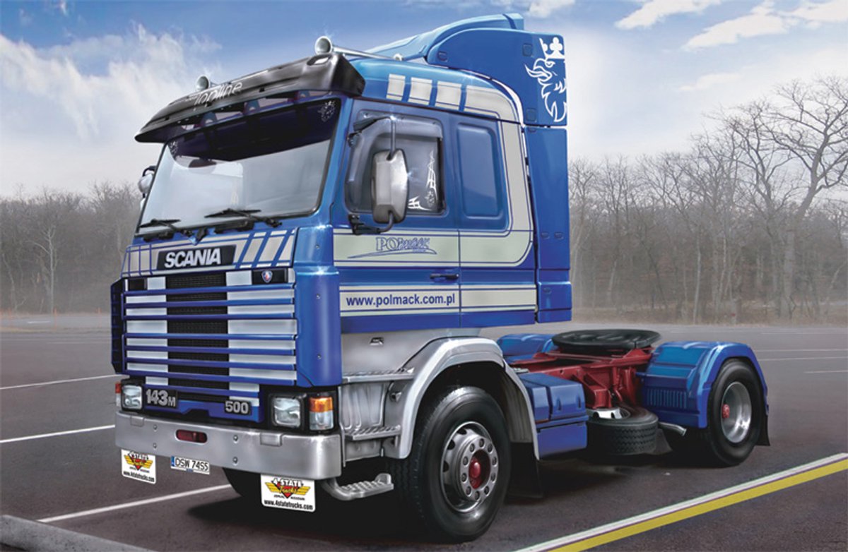 Italeri Modellbausatz LKW – 3910 Scania 143 m Topline 4x2 Kunststoff – 1:24 – Modellbau