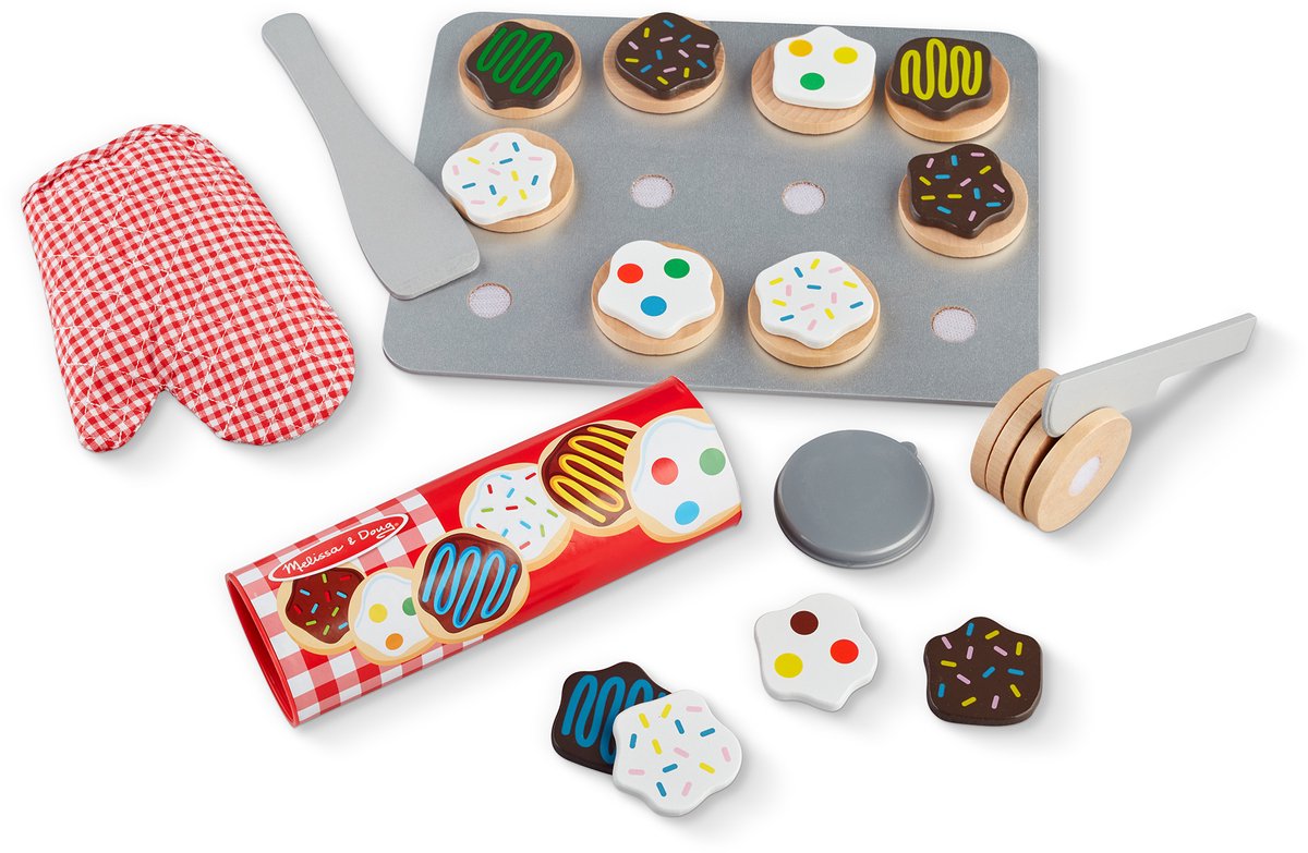 Melissa Doug Holzset zum Ausstechen und Backen von Keksen (Spielnahrung, hochwertige Materialien, 30 Spielteile).