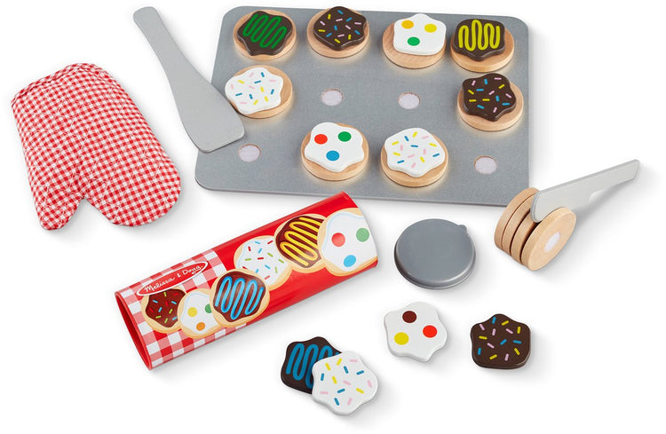 Melissa Doug Holzset zum Ausstechen und Backen von Keksen (Spielnahrung, hochwertige Materialien, 30 Spielteile).