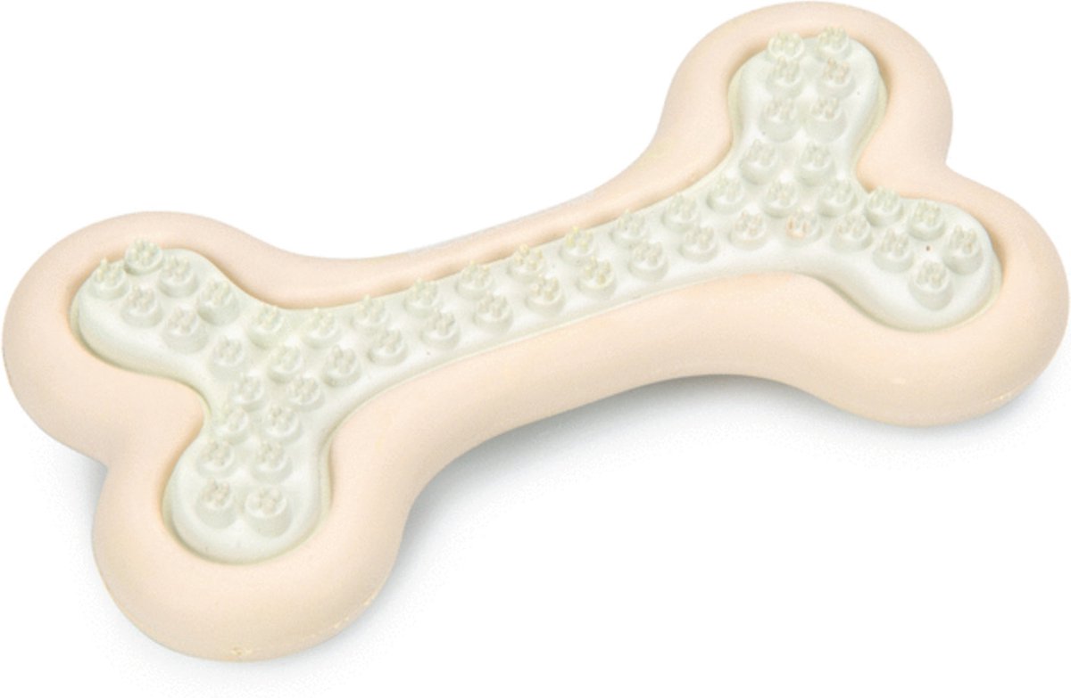 Beeztees Zahnknochen für Welpen – Welpenspielzeug – Kauspielzeug für Welpen – Hundespielzeug – rosa – 10 x 5,5 x 2 cm