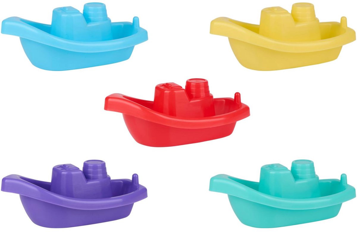 Let's Play Eddy Toys Badeboote 5 Teile – Badespielzeug Kinder – Schwimmende Boote – Wasserspielzeug Bad und Pool