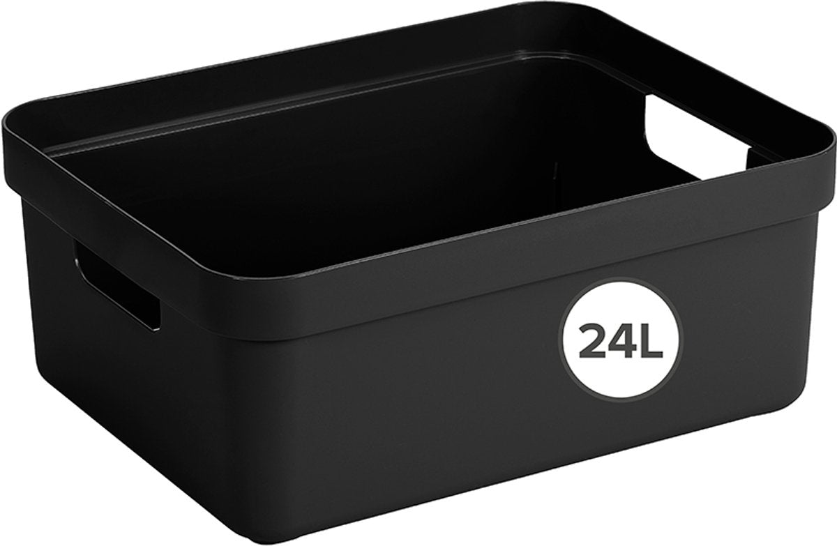 Sunware Sigma Home Aufbewahrungsbox 24l – 44,5 x 34,5 x 18,3 cm – schwarz
