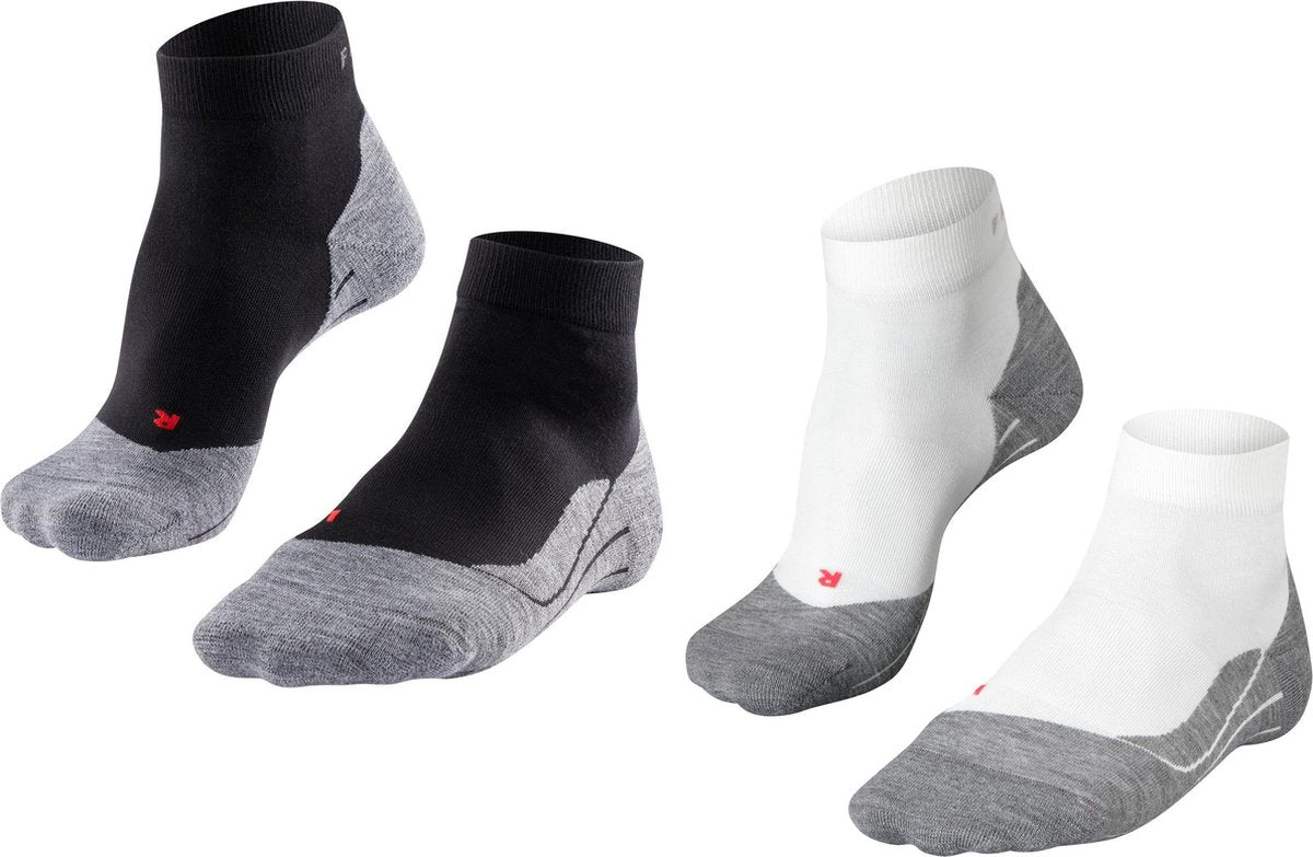 Falke ru4 kurze 2er-Pack Laufsocken Anti-Blasen, mittlere Polsterung Baumwolle Multipack Sportsocken Damen Mehrfarbig – Größe 37-38