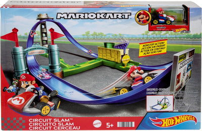 Hot Wheels Mario Kart Slam Circuit – Rennstrecke mit Super Mario Bros. Figur