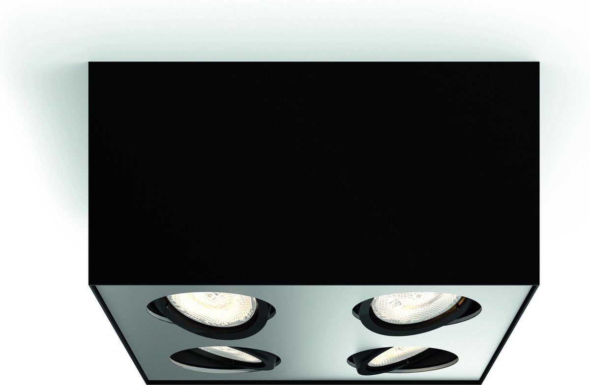 Philips LED Philips Box Aufbaustrahler – 4-flammig – Schwarz
