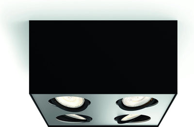 Philips LED Philips Box Aufbaustrahler – 4-flammig – Schwarz