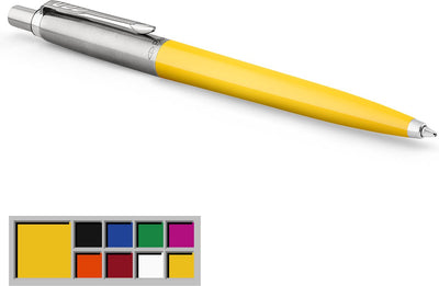 Parker Jotter Originals Kugelschreiber | klassisches gelbes Finish | mittlerer Punkt | blaue Tinte | 1 Stück