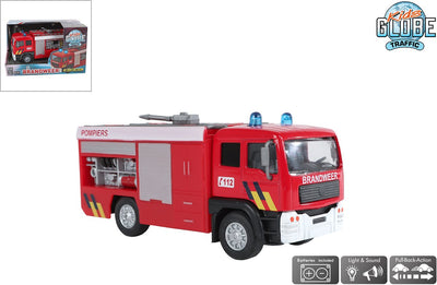 Kinderkugel Feuerwehrauto Tankwagen Metall Licht Sound 13 cm