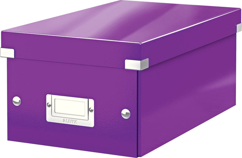 Leitz Wow Click Store Aufbewahrungsbox aus Karton – 84 % recycelter Karton – 21 x 15 x 35,2 cm (BxHxT) – ideal für den Heimarbeitsplatz – Lila