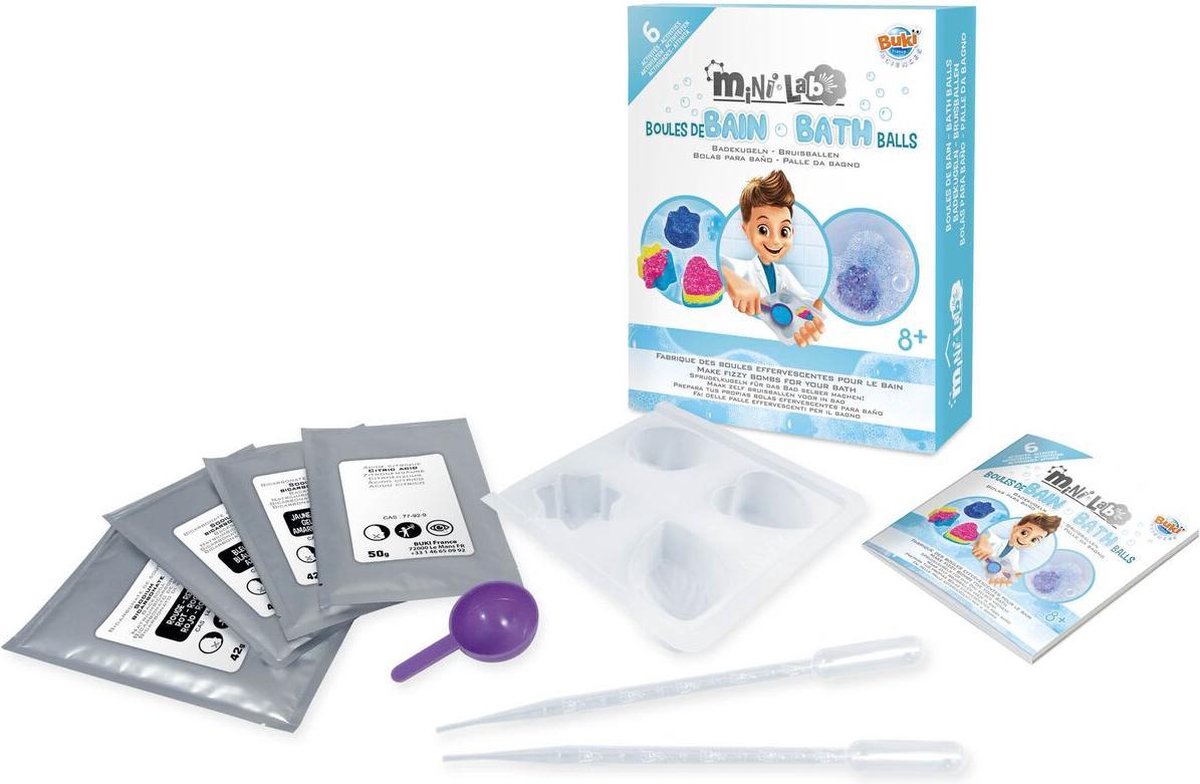 Buki France Buki – Mini-Labor-Badebomben – 6 Experimente