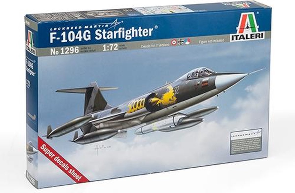 Italeri Modellbausatz Militärfahrzeuge – 1296 F-104 G Starfighter „Recce“ aus Kunststoff – 1:72 – Modellbau