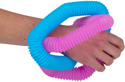 Eddy Toys Pop-Röhren – 35148 – Pop-Röhren 4 Stück – ausziehbar und biegbar – Pop-Röhren flexible Spielzeuge – Röhren Pop mehrfarbig – Pink, Grün, Blau und Orange