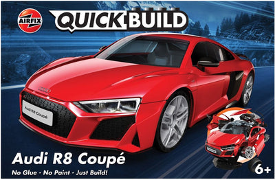 Airfix-Modellbausatzauto – J6049 Quickbuild Audi R8 Coupé-Auto aus Kunststoff – Modellbausatz