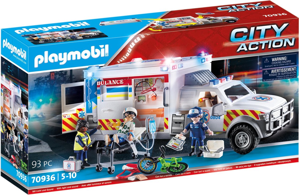Playmobil Action Heroes Rescue Vehicle: US -Krankenwagen 70936
