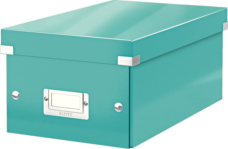 Leitz Wow Click Store Aufbewahrungsbox aus Karton – 84 % recycelter Karton – 21 x 15 x 35,2 cm (BxHxT) – ideal für den Heimarbeitsplatz – Eisblau