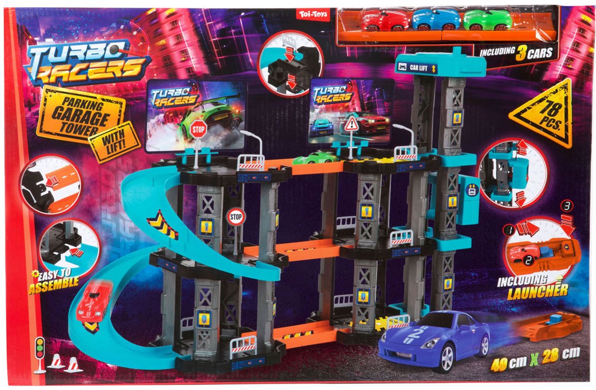 Toi-toys Turbo Racers Parkhaus mit Aufzug