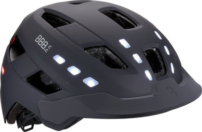 Bbb Fahrradhelm mit Beleuchtung – District LED – E-Bike-Helm für Männer und Frauen – ABS-Schale – mittelgroß: 54–60 cm – mattschwarz – bhe-162