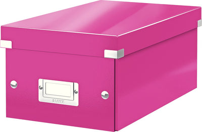 Leitz Wow Click Store Aufbewahrungsbox aus Karton – 84 % recycelter Karton – 21 x 15 x 35,2 cm (BxHxT) – ideal für den Heimarbeitsplatz – Rosa