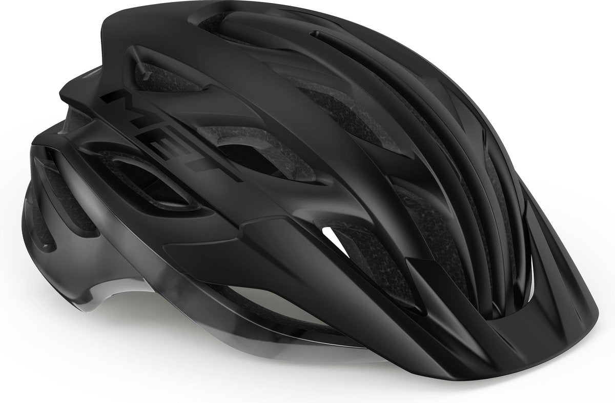 Mit Veelo Fahrradhelm Herren Damen – Fahrradhelm Mountainbike Erwachsene – Elektrofahrrad – Citybike – Größe L (58-61 cm) – Schwarz Matt Glänzend (Schwarz)
