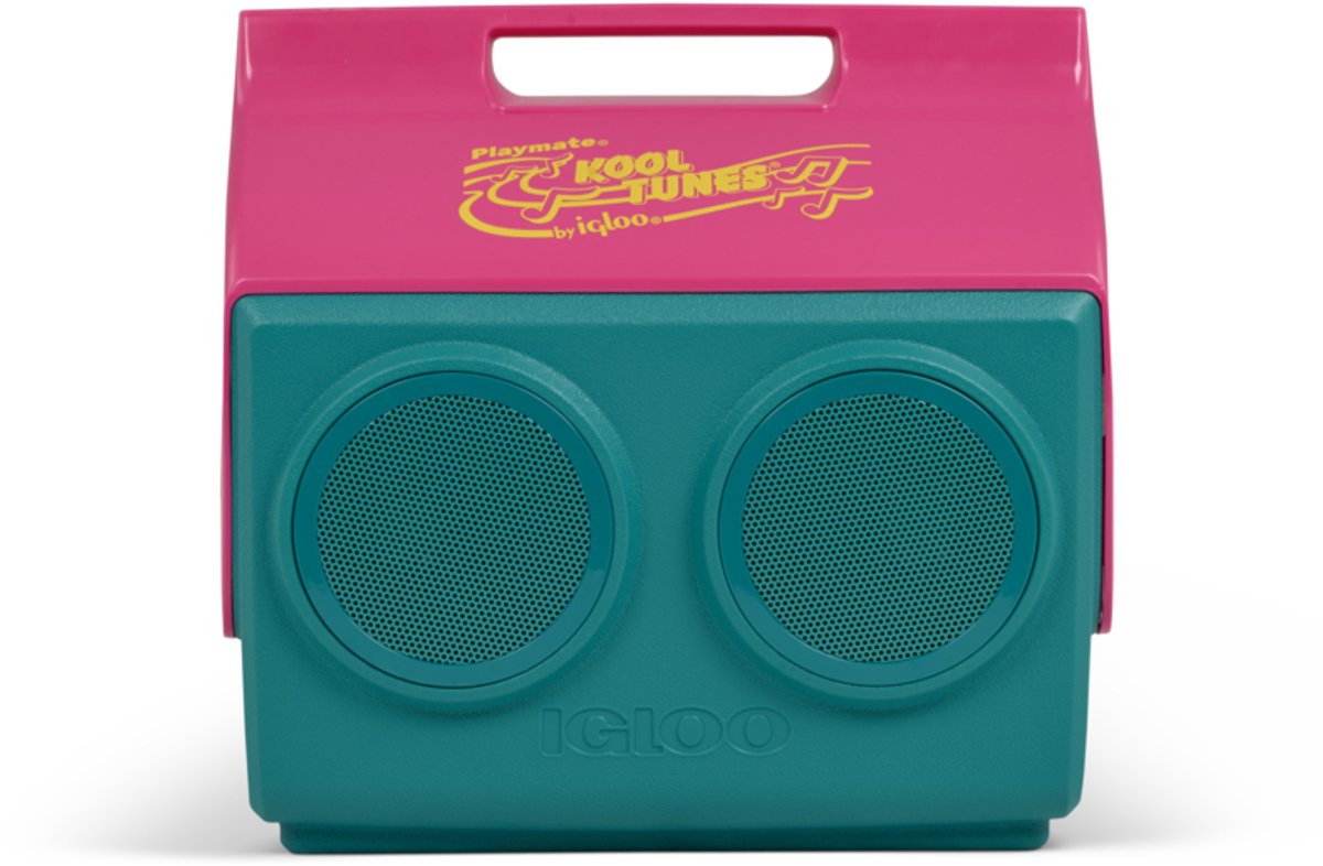 Igloo - Playmate Retro Kooltunes - Kühlbox mit integriertem Bluetooth-Lautsprecher - 13 Liter - Grün-Pink